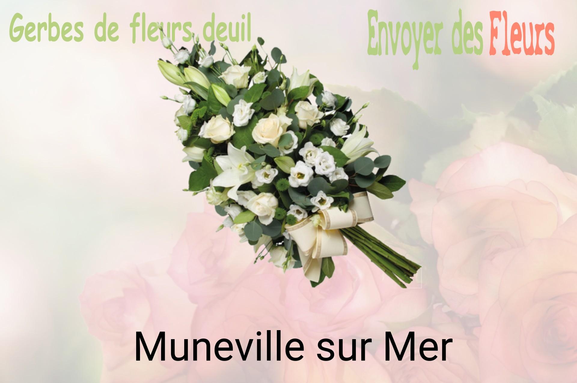 Gerbe de fleurs de deuil livrée à Muneville-sur-Mer